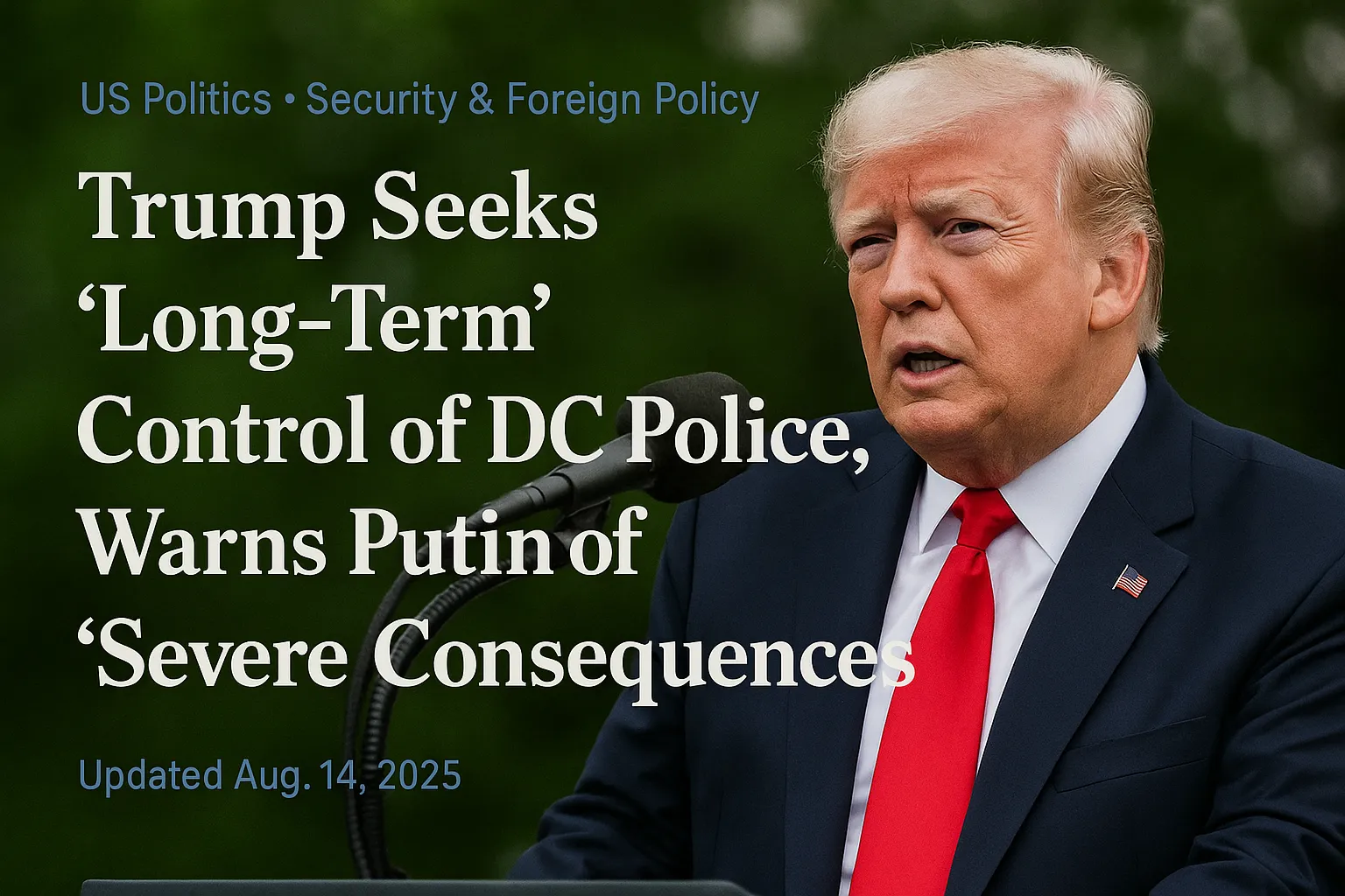 Trump Seeks Long Term Control of DC Police, Warns Putin of Severe Consequences